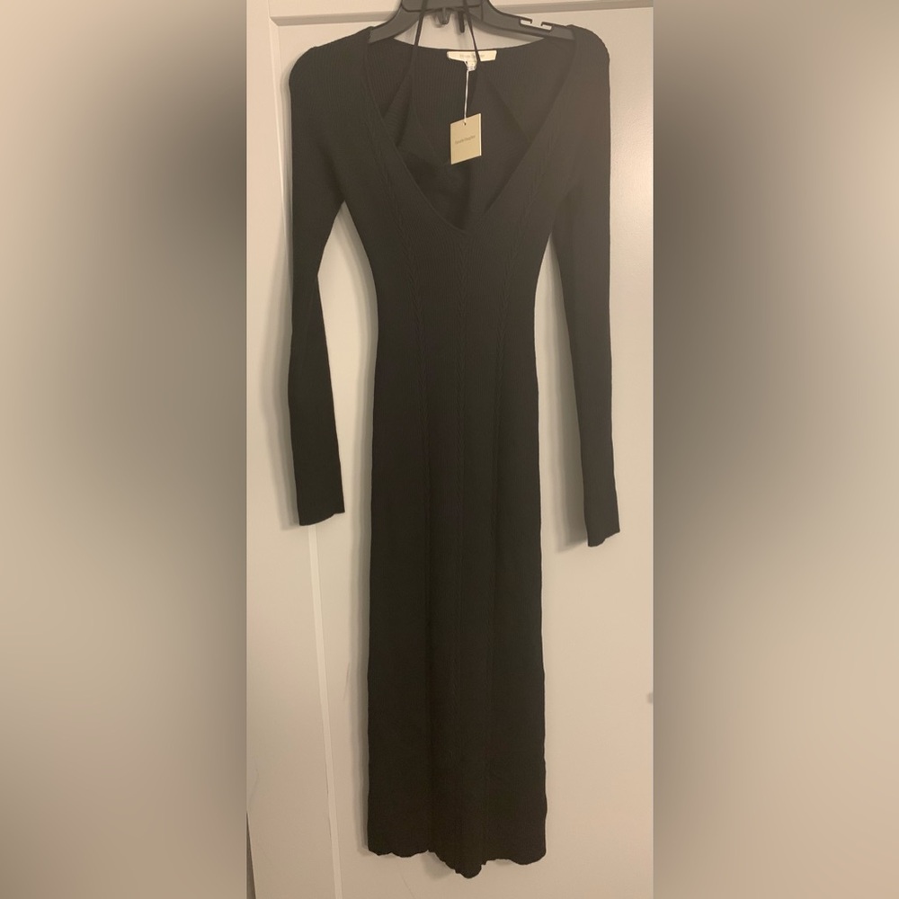 NWT Favorite Daughter Black Take Me Somewhere Midi Sweater Dress Size Medium - Picture 13 of 16